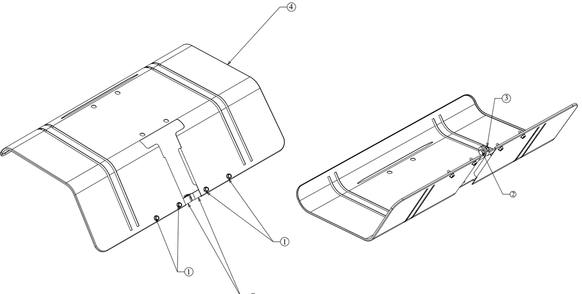 Tine Shield Diagram and Parts List for FT24 (21B34M8710)(2019) Cub Cadet Tiller